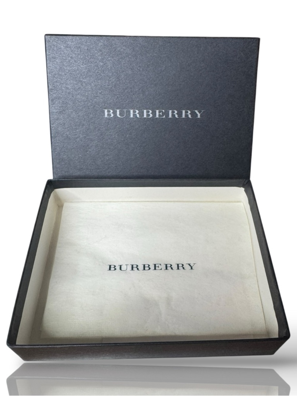 Burberry Silver Embossed Check Fold-Over Wallet - Picture 11 of 11